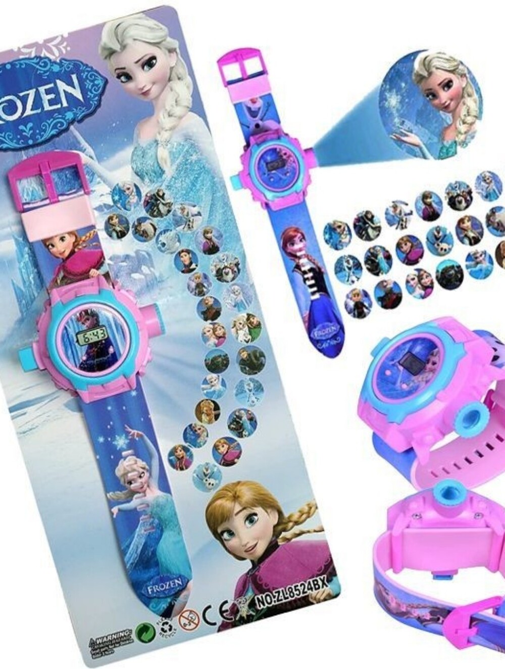 Kids Pink & Blue Projector Watch - Elsa & Anna